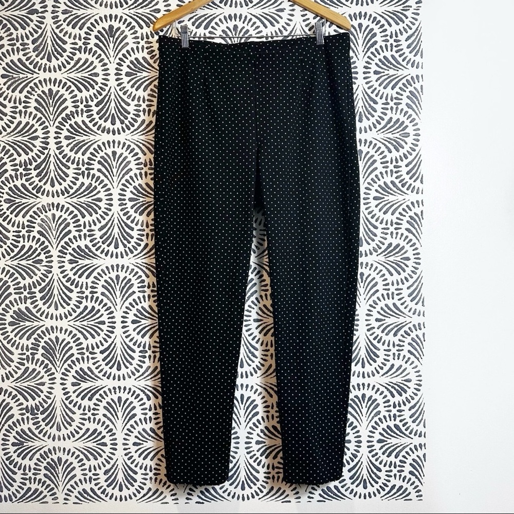 J. Jill Slim Leg Elastic Waist Ponte Pull On Square Dot Pants